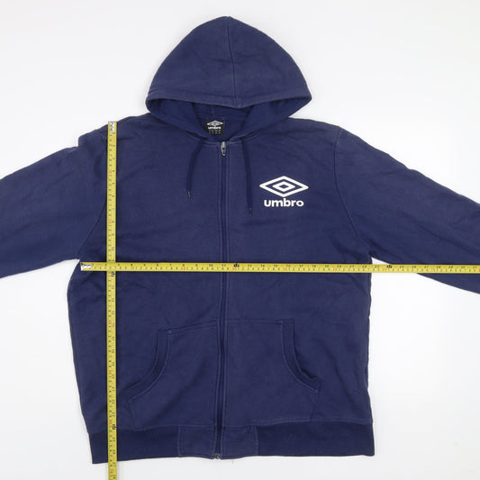 Umbro Men's Navy Blue XL Full Zip Hooded Track Jacket