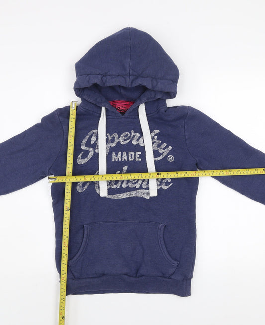 Mens UK Size S Superdry Blue Pullover Hoodie