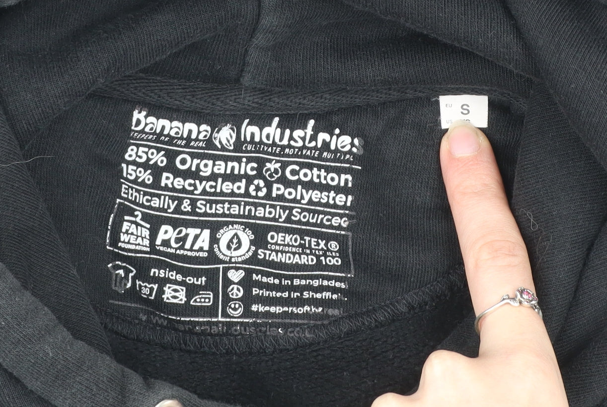 Mens UK Size S Banana Industries Black Pullover Hoodie