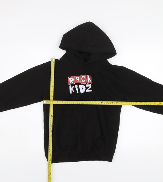 Boys UK Size 12-13 Years JustHoods by AWDis Black Pullover Hoodie