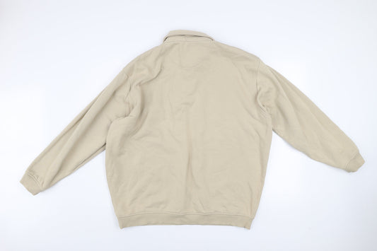 Mens UK Size XL EWM Beige Henley Sweatshirt