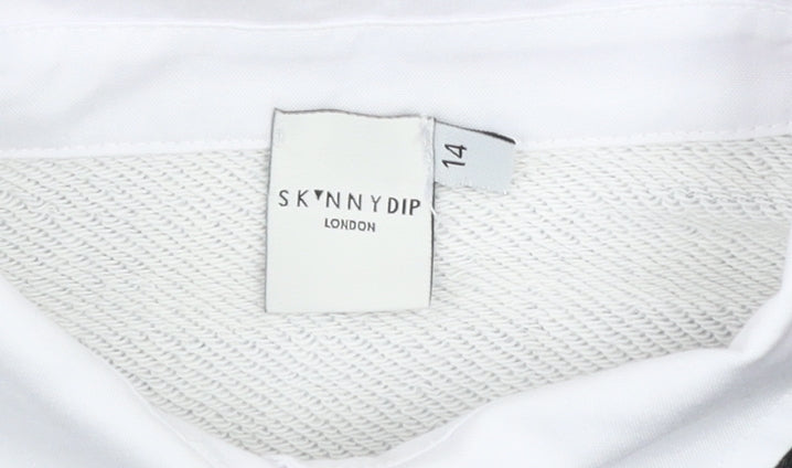 Womens UK Size 14 Skinnydip London Pink Henley Sweatshirt