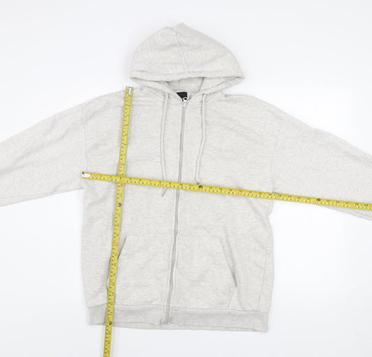 Boohoo Men’s Grey S Basic Full Zip Hoodie Jacket
