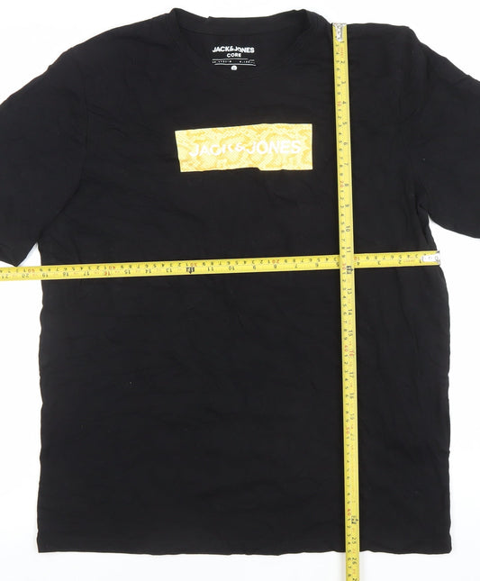 Mens UK Size L JACK & JONES Black T-Shirt