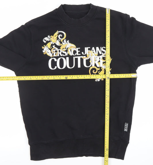Versace Jeans Couture Men's Black Medium Crew Neck Graphic Sweatshirt