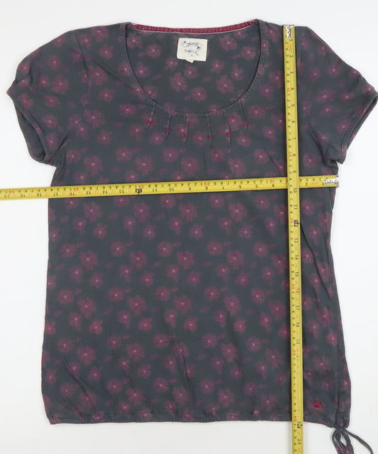 Womens UK Size 12 Joules Grey Basic T-Shirt