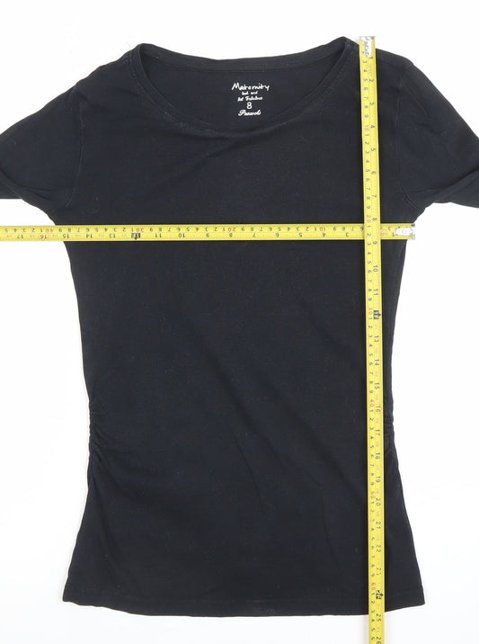 Peacocks Maternity Black Long Sleeve Cotton T-Shirt Size 8