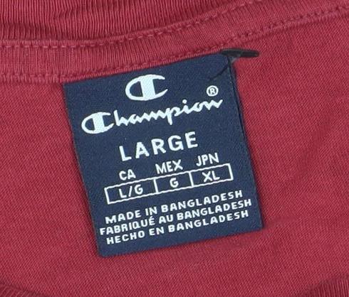 Mens UK Size L Champion Red T-Shirt