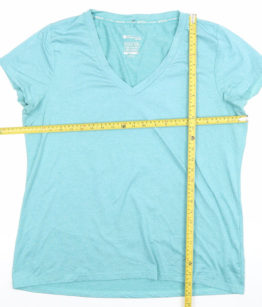Mountain Warehouse Womens Blue V-Neck Quick Dry Active T-Shirt Size 18