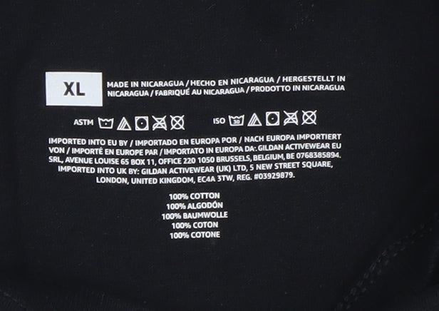 Womens UK Size XL Gildan Black Basic T-Shirt