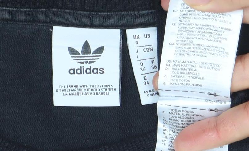 Womens UK Size 8 adidas Black Pullover Sweatshirt