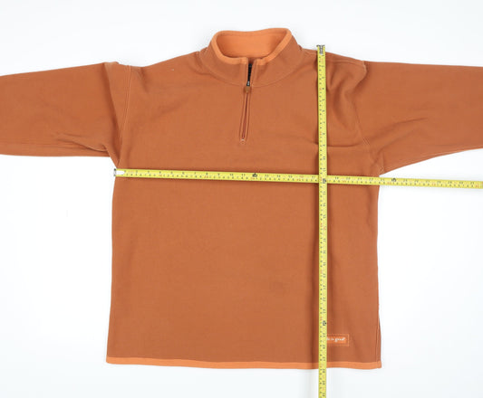 Mens UK Size XL Life is Good Brown 1/4 Zip Sweatshirt