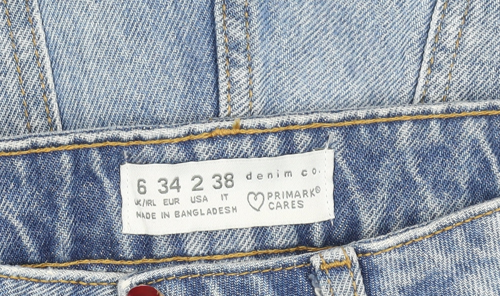 Primark Women’s Blue Denim High Rise Cut-Off Shorts Size 6