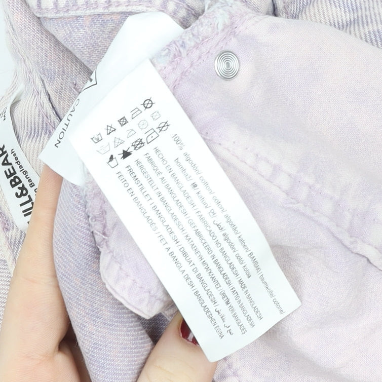 Pull & Bear Women Purple Size 6 High Rise Cut-Off Denim Shorts