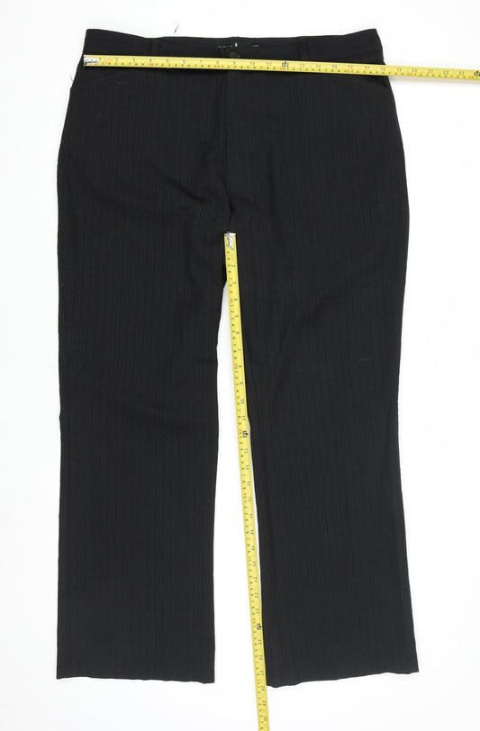 Next Men's Black Bootcut Wool Blend Formal Trousers 36S