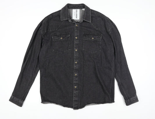 Womens UK Size XS COLLUSION Black Denim Jacket