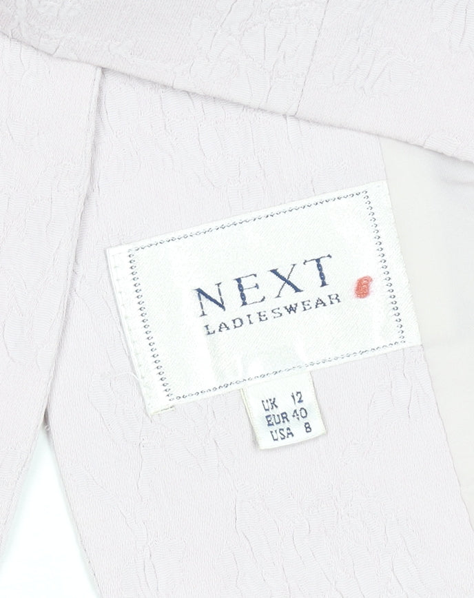 Next Womens Beige Textured Suit Jacket UK 12 Single-Breasted Blazer