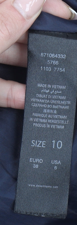 Red Herring Women's Blue Hooded Toggle Duffle Coat Size 10