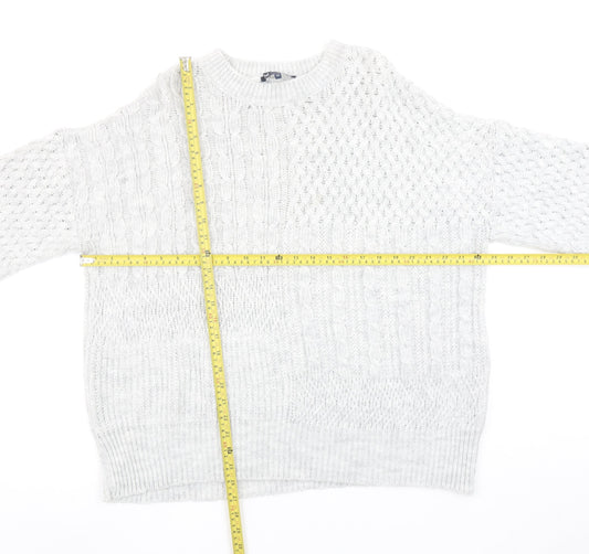 Crew Clothing Women's Grey Cable Knit Jumper Size 12 Pullover