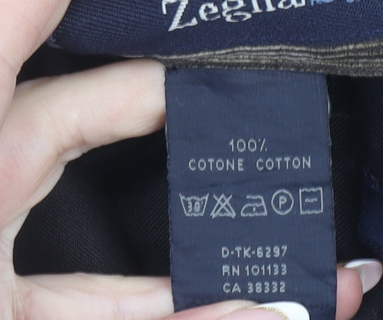 Zegna Men’s Brown Corduroy Trousers Size S 32W 30L Straight Fit