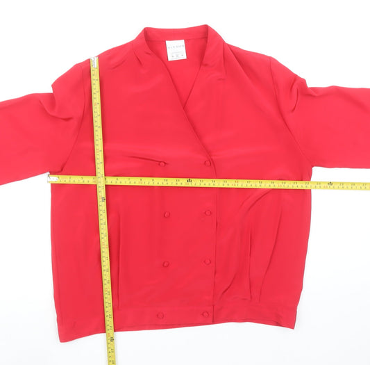 Womens UK Size 16 Alexon Red Wrap Blouse