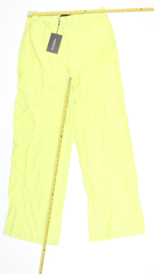 Womens UK Size 16 PRETTYLITTLETHING Relaxed Fit Casual Yellow Trousers
