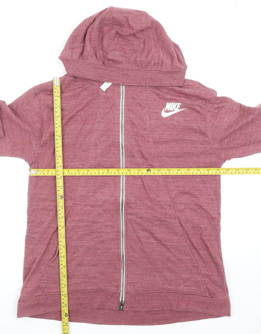 Nike Women’s Pink Full Zip Hoodie L Lightweight Sportswear