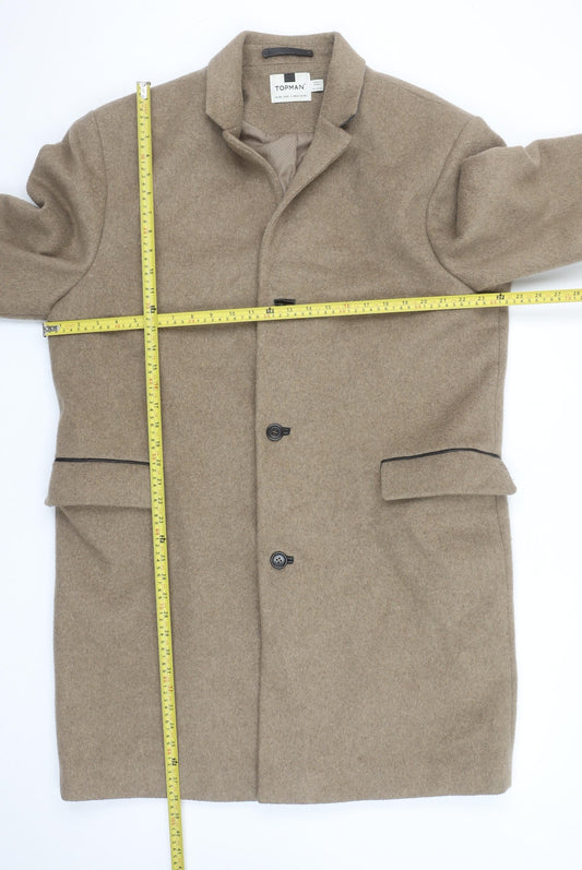Unisex Adults UK Size 2XL Topman Beige Overcoat