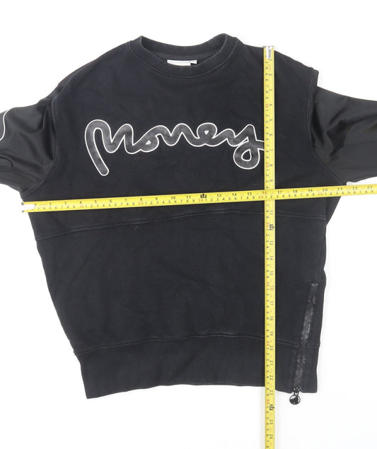 Womens UK Size S Money Black Pullover Sweatshirt
