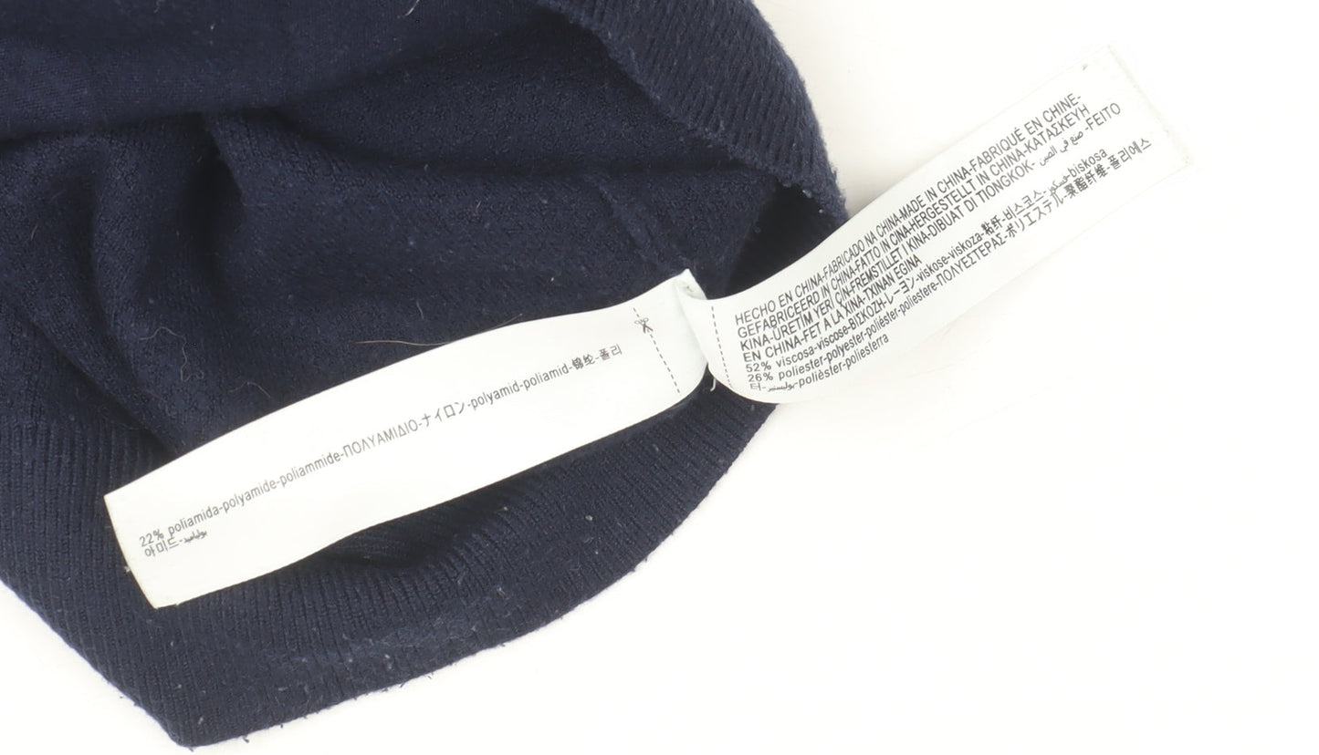 Massimo Dutti Men's Blue Full Zip Knit Jumper Size L