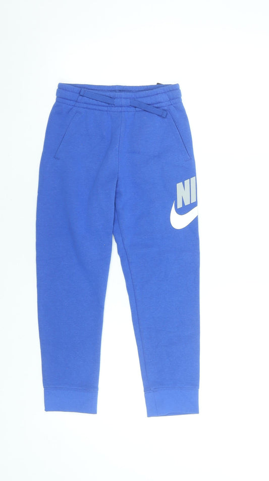 Boys UK Size 6 Years Nike Regular Fit Jogger Blue Trousers