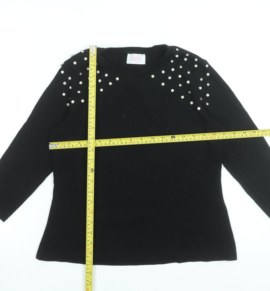 Womens UK Size 16 Savida Black Basic T-Shirt
