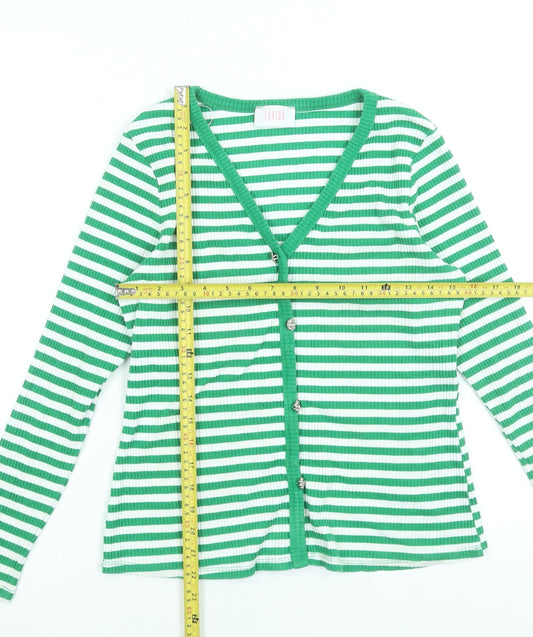 Womens UK Size 14 Savida Green Basic Button-Up