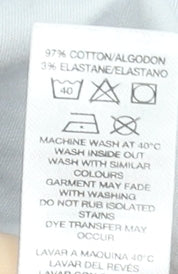 Dunnes Stores Women's White Capri Trousers Size M Cotton Elastic Waist