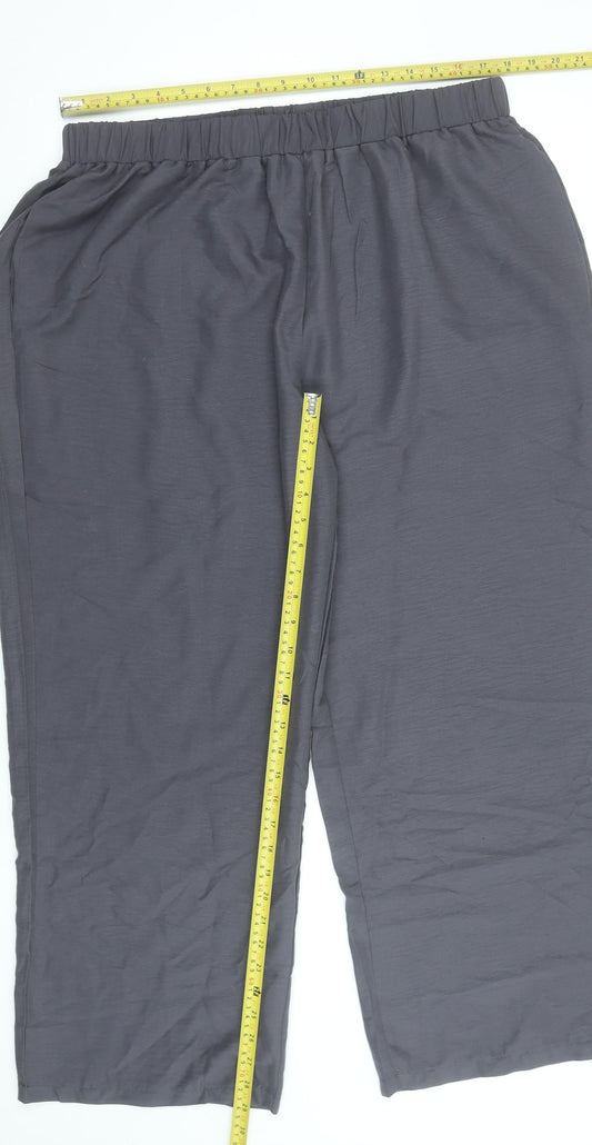 SHEIN Curve Womens Grey 2XL Plus Size Straight Leg Trousers