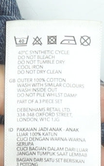 Maine New England Girls Blue Denim Pinafore Dress 18-24 Months Adjustable Straps