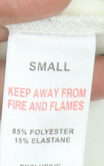 Souluxe Women Ivory High Neck 1/4 Zip Long Sleeve Activewear Top S