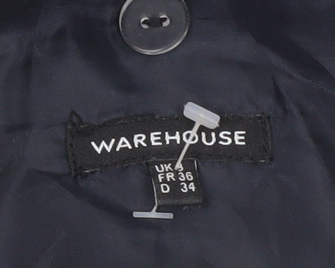 Warehouse Women's Black Pinstripe Halter Wide-Leg Jumpsuit Size 8