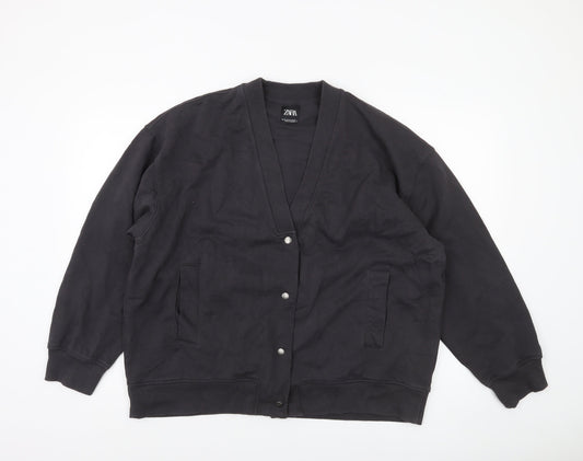 Womens UK Size 12 Zara Black Varsity Jacket