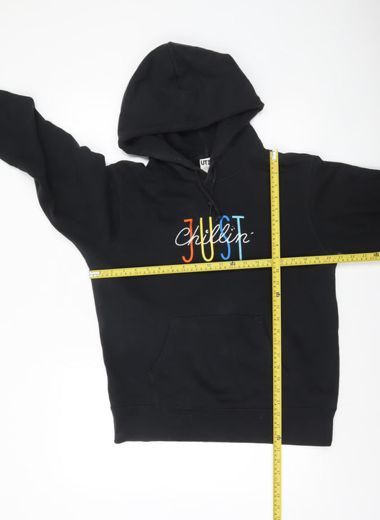 Mens UK Size S Uniqlo Black Pullover Hoodie