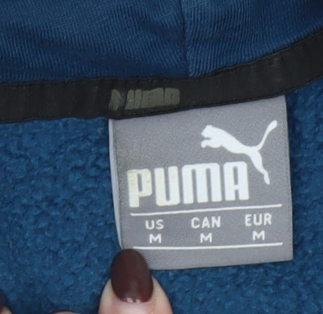 Mens UK Size M PUMA Blue Pullover Hoodie