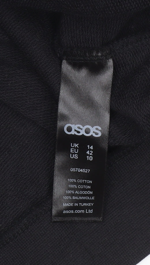 Womens UK Size 14 ASOS Black Pullover Sweatshirt