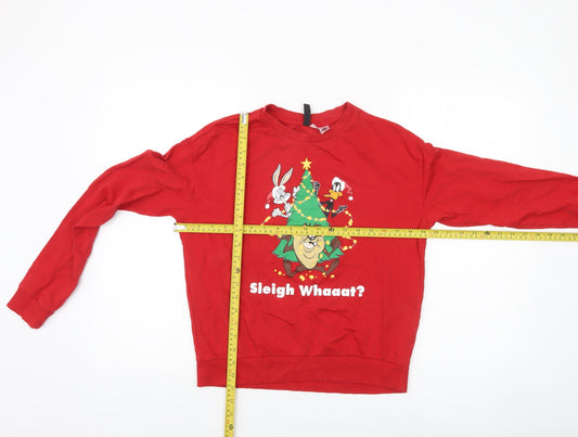 Womens UK Size S H&M Red Pullover Sweatshirt