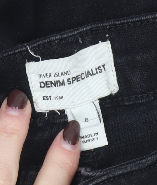 River Island Women's Black Slim Fit Denim Jeggings Size 8