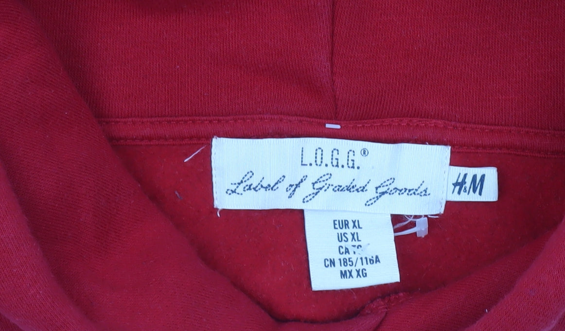 Mens UK Size XL H&M Red Pullover Hoodie
