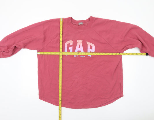 GAP Women's Pink Crew Neck Pullover Sweatshirt XL Cotton Blend