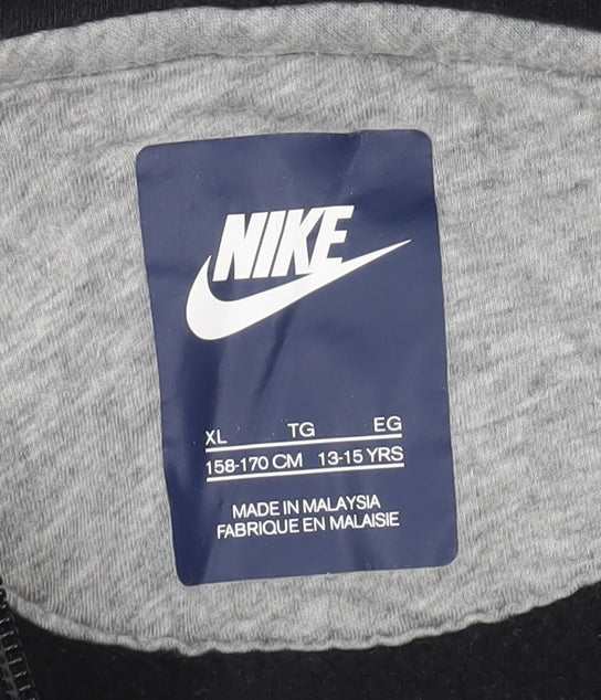 Boys UK Size 13-15 Years Nike Black Full Zip Hoodie
