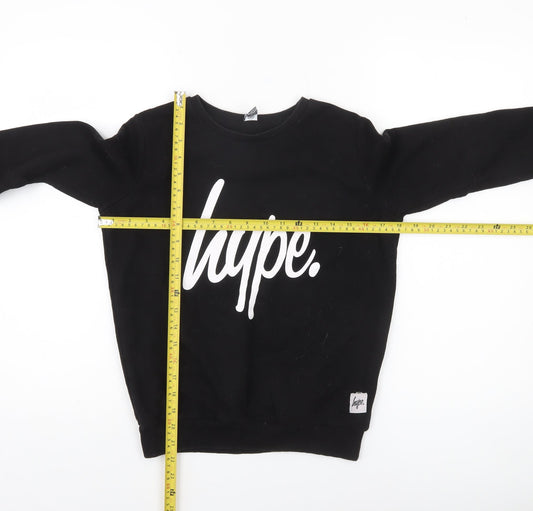 Hype Boys Black Graphic Logo Pullover Sweatshirt 11-12 Years
