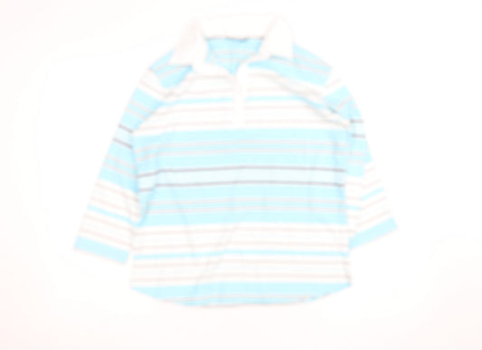 Womens UK Size 10-12 Dunnes Stores Blue Basic Polo