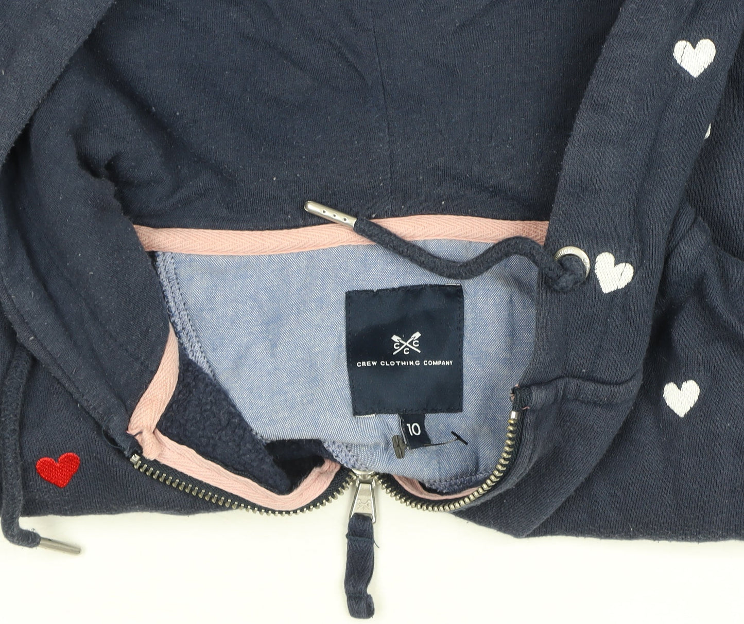 Womens UK Size 10 Crew Clothing Company Blue Full Zip Hoodie